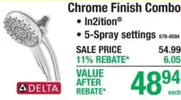 Menards Delta chrome finish combo offer