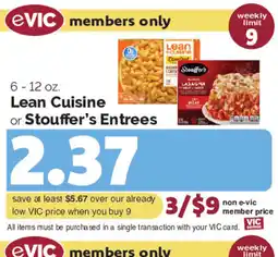 Harris Teeter Lean Cuisine or Stouffer's Entrees offer