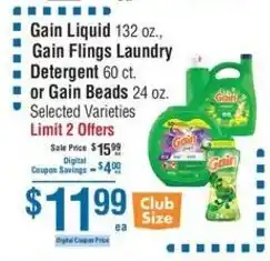Smart & Final Gain laundry detergent offer