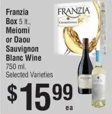 Smart & Final Franzia white wine offer