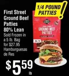 Smart & Final First Street ground beef patties 80% lean offer