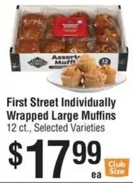 Smart & Final First Street Individually Wrapped Large Muffins offer