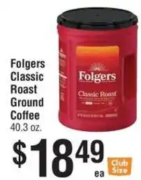 Smart & Final Folgers classic roast ground coffee offer