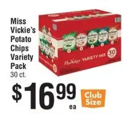 Smart & Final Miss Vickie's Potato Chips Variety Pack offer