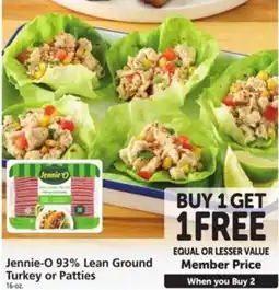 Vons Jennie-O 93% Lean Ground Turkey or Patties offer