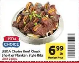 Vons Usda Choice Beef Chuck Short or Flanken Style Ribs offer