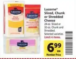 Vons Lucerne Sliced Chunk or Shredded Cheese offer