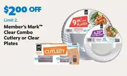 Sam's Club Member's Mark Clear Combo Cutlery or Clear Plates offer