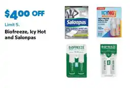 Sam's Club Biofreeze, Icy Hot and Salonpas offer