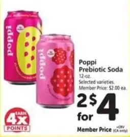 Vons Poppi Prebiotic Soda offer