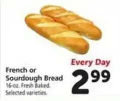 Vons French or Sourdough Bread offer