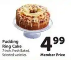 Vons Pudding Ring Cake offer