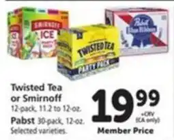 Vons Twisted Tea or Smirnoff offer