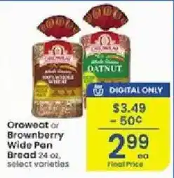 Albertsons Oroweat or Brownberry Wide Pan Bread offer