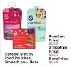Albertsons Cerebely Baby Food Pouches, Smoothies or Bars offer