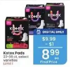 Albertsons Kotex Pads offer