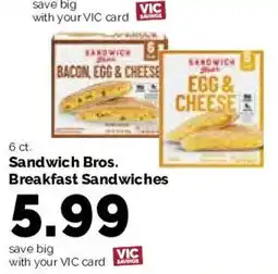Harris Teeter Sandwich Bros. Breakfast Sandwiches offer