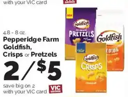 Harris Teeter Pepperidge Farm Goldfish, Crisps or Pretzels offer