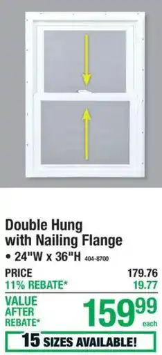 Menards Double Hung with Nailing Flange offer