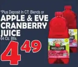 Bravo Supermarkets Apple & Eve cranberry juice offer