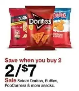 Target Select Doritos, Ruffles, PopCorners & more snacks offer