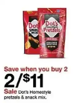 Target Dot's Homestyle pretzels & snack mix offer