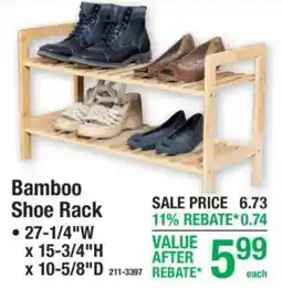 Menards Bamboo Shoe Rack offer