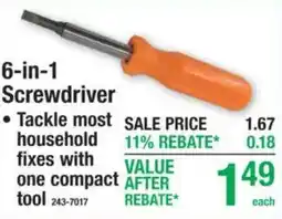 Menards 6-in-1 screwdriver offer