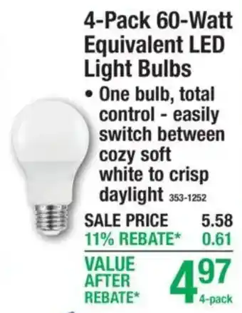 4-pack 60-watt equivalent led light bulbs