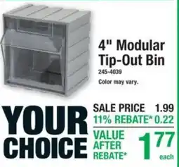 Menards 4" Modular Tip-Out Bin offer
