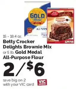 Harris Teeter Betty Crocker Delights Brownie Mix or Gold Medal All-Purpose Flour offer