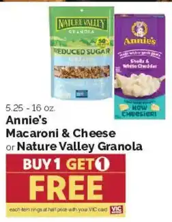 Harris Teeter Annie's Macaroni & Cheese or Nature Valley Granola offer
