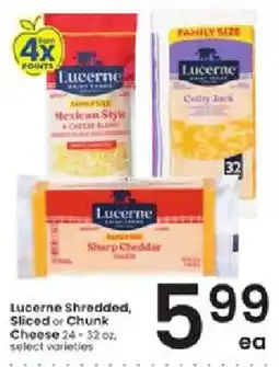 Albertsons Lucerne shredded, sliced or chunk cheese offer