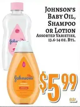 Trade Fair Supermarket Johnson's baby oil, shampoo or lotion offer