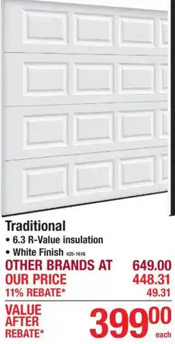Menards Traditional White Finish offer