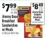 Pioneer Supermarkets Jimmy Dean Breakfast Sandwiches or Meals offer
