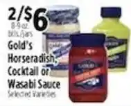 Pioneer Supermarkets Gold's Horseradish, Cocktail or Wasabi Sauce offer