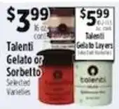 Pioneer Supermarkets Talenti Gelato or Sorbetto offer