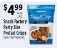 Pioneer Supermarkets Snack Factory Pretzel Crisps offer