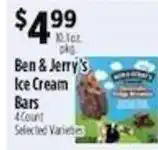 Pioneer Supermarkets Ben & Jerry's Ice Cream Bars offer