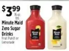 Pioneer Supermarkets Minute Maid Zero Sugar Drinks offer