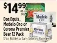Pioneer Supermarkets Dos Equis, Modelo Oro or Corona Premier Beer offer