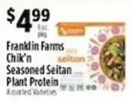 Pioneer Supermarkets Franklin Farms Chik'n Seasoned Seitan Plant Protein offer