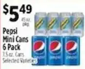 Pioneer Supermarkets Pepsi Mini Cans offer