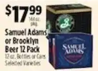 Pioneer Supermarkets Samuel Adams or Brooklyn Beer 12 Pack offer