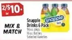Pioneer Supermarkets Snapple Drinks 6 Pack offer