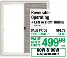 Menards Reversible Operating Screen Door offer