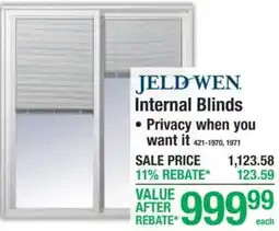 Menards Jeld-wen internal blinds offer