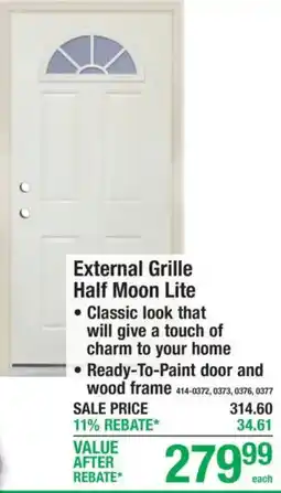Menards External Grille Half Moon Lite offer