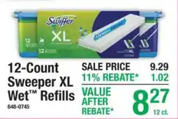 Menards Swiffer sweeper xl wet refills offer